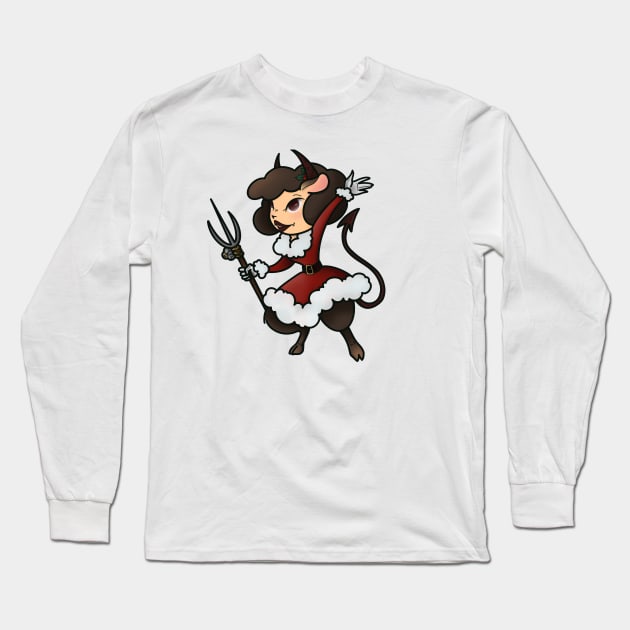 Merry Krampus Long Sleeve T-Shirt by candice-allen-art